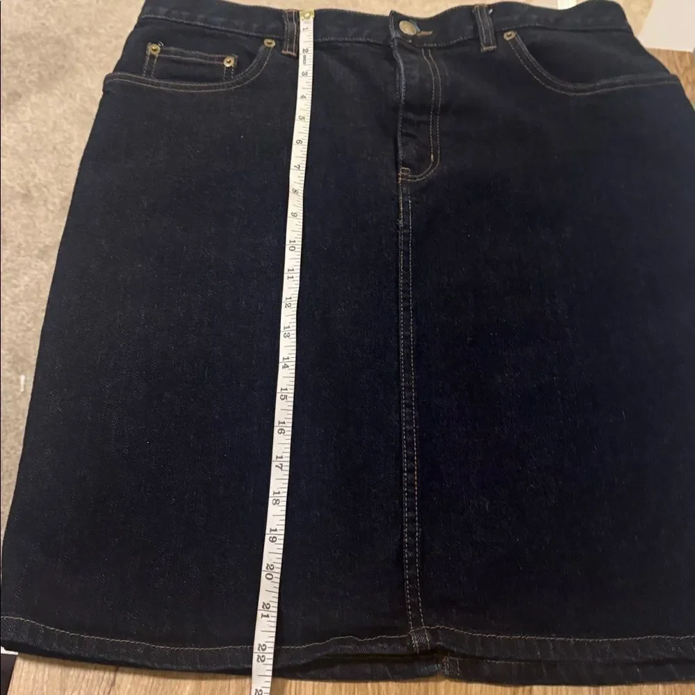 LRL Lauren Jeans CO. Ralph Lauren Dark Wash Blue Denim Skirt Women’s Size 14 EUC